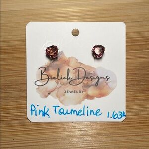 Pink Tourmaline Stud Earrings